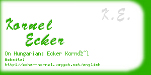 kornel ecker business card